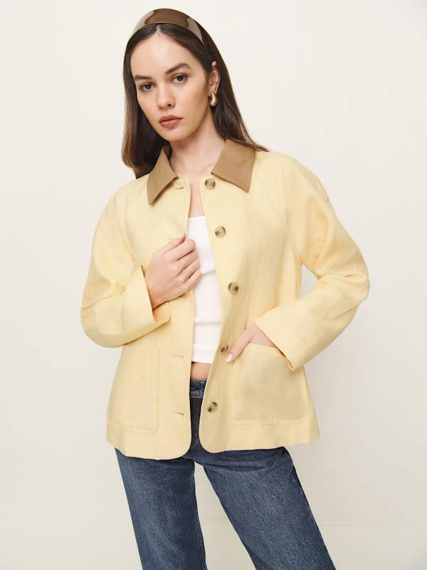 Lila Linen Jacket - Parmesan